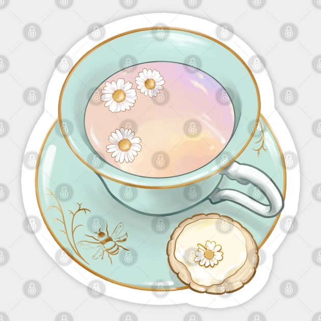 Chamomile Tea Sticker by Avery Ota